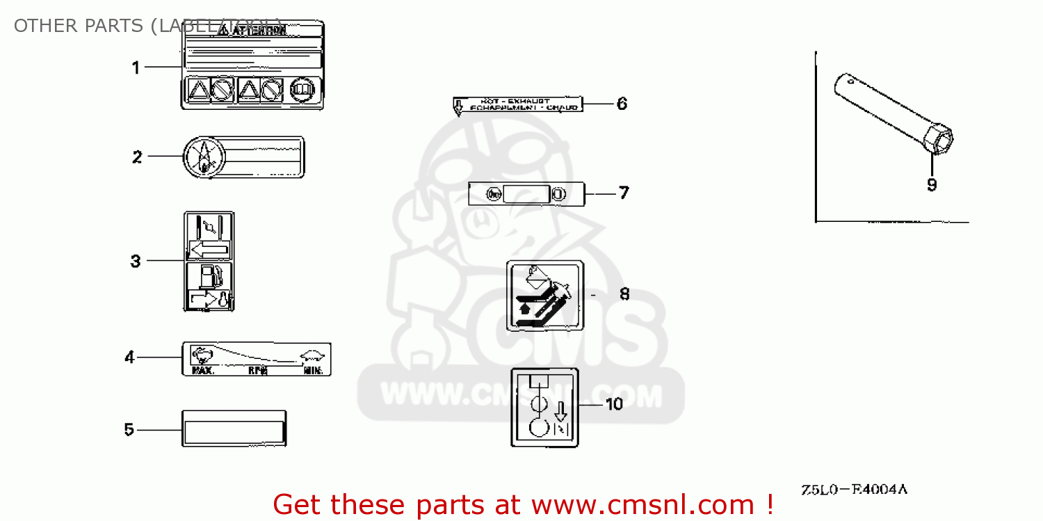 Honda GX340U1\VWE2\14Z5L603 OTHER PARTS (LABEL/TOOL) - buy OTHER PARTS ...