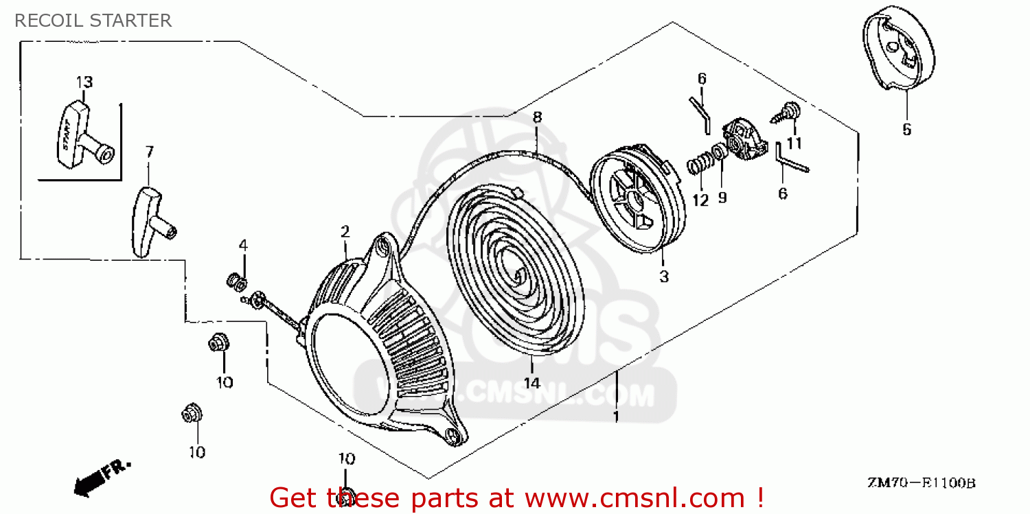 Honda GXH50\QC_A\14ZM70E6 RECOIL STARTER - buy RECOIL STARTER spares online