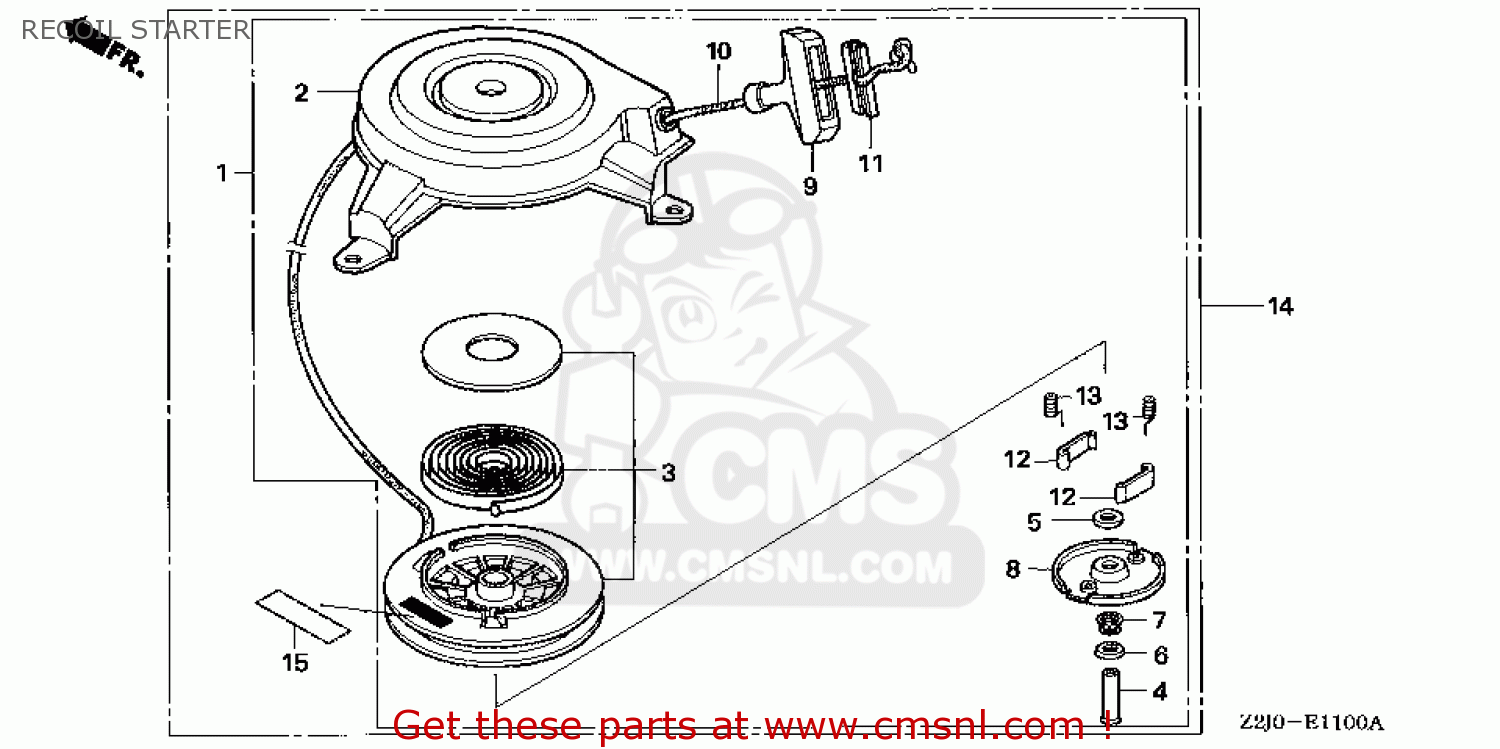 Honda GXV160A1\T1AH\14Z2J502 RECOIL STARTER - buy RECOIL STARTER spares