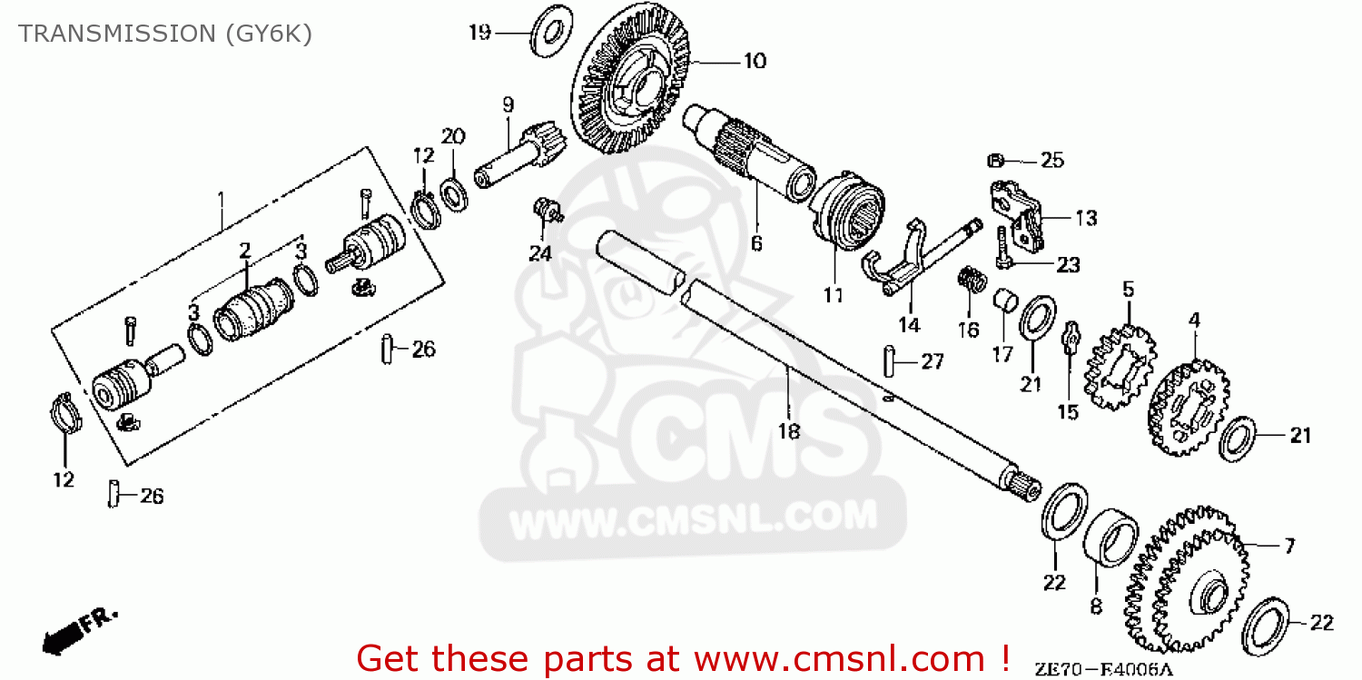 Honda GXV160 GY6K 14ZE70E8 TRANSMISSION GY6K buy TRANSMISSION