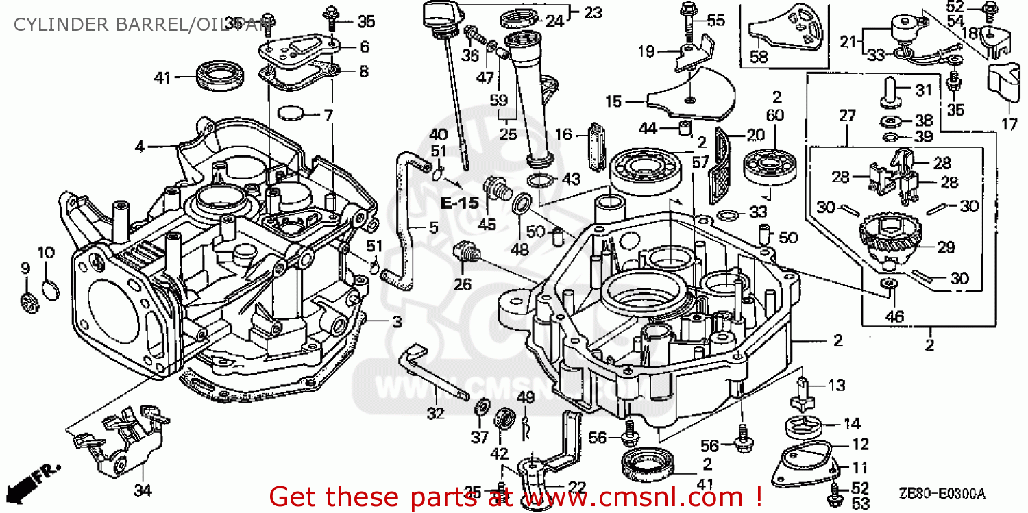 Honda GXV270\DAP\10ZE801 CYLINDER BARREL/OIL PAN - buy CYLINDER BARREL ...