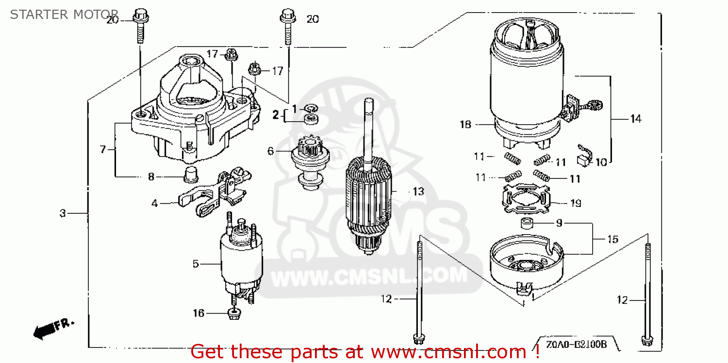 Honda GXV530\QXA5\14Z0A0E7 STARTER MOTOR buy STARTER MOTOR spares online