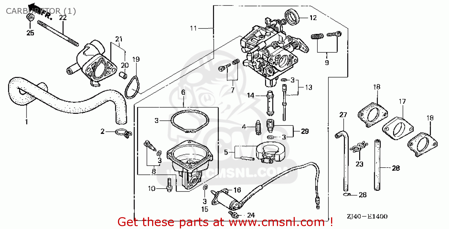 Honda GXV610\QAF\14ZJ40E6 CARBURETOR (1) - buy CARBURETOR (1) spares online