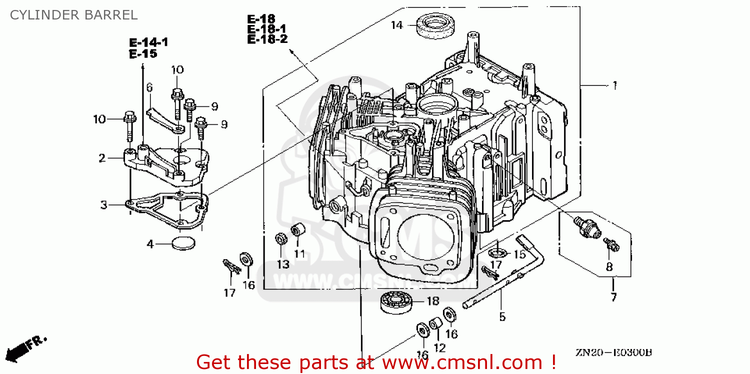 Honda GXV670\TAF2_A\14ZN20E5 CYLINDER BARREL - buy CYLINDER BARREL ...