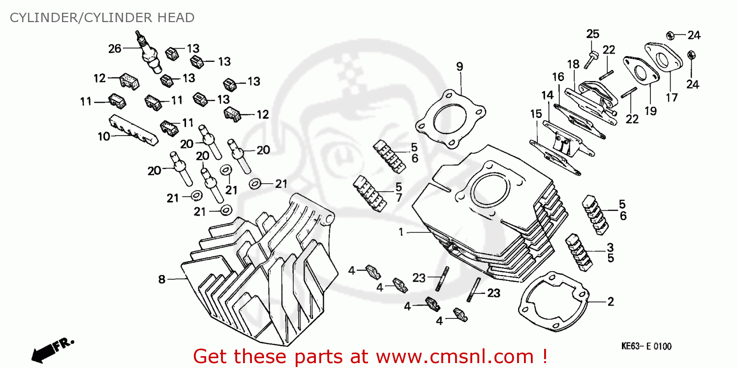 Honda H100S 1986 (G) ENGLAND CYLINDER/CYLINDER HEAD - buy CYLINDER