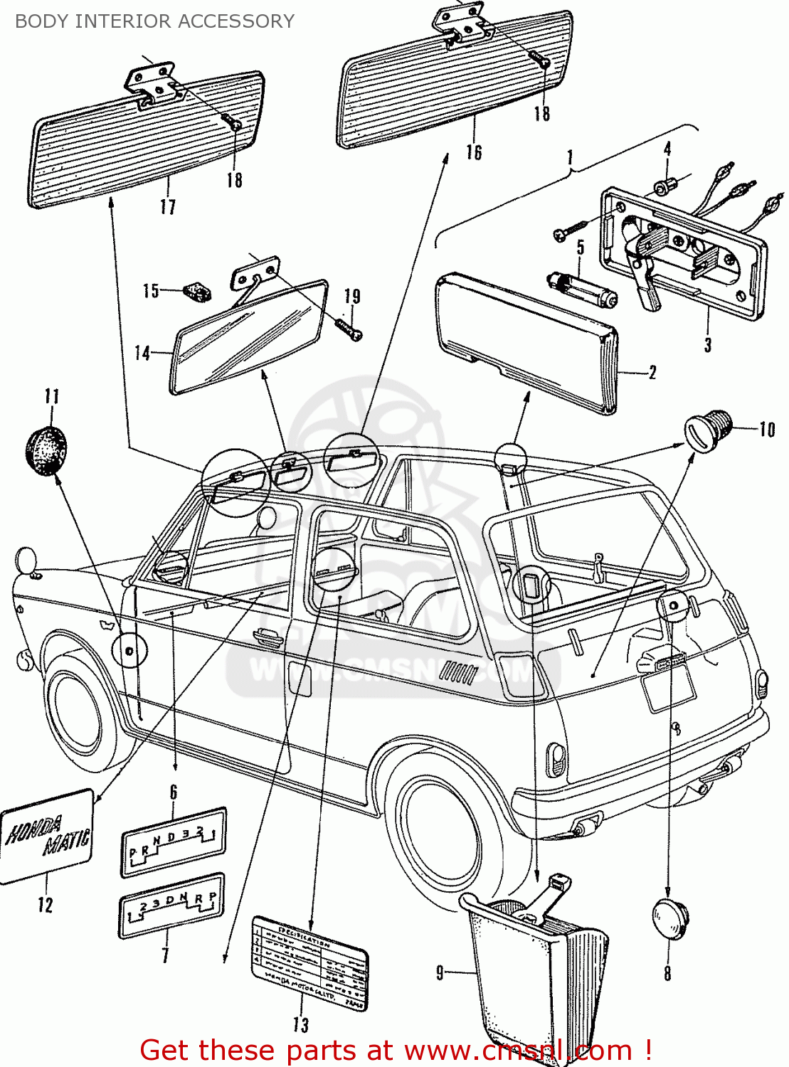 Honda LN360 COUPE STATIONWAGON BODY INTERIOR ACCESSORY