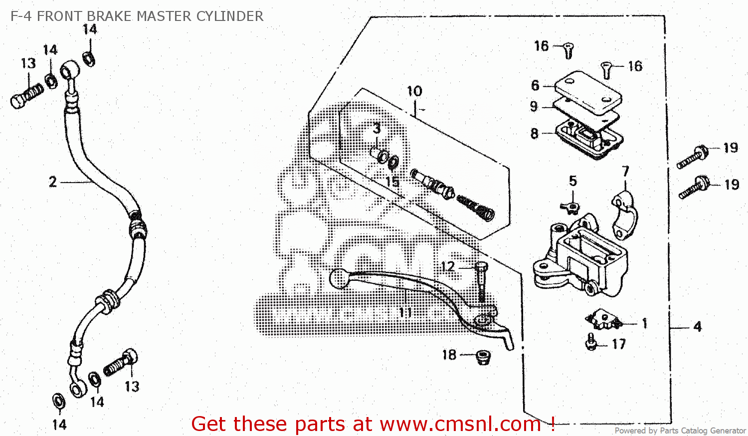 Honda LS125R F4 FRONT BRAKE MASTER CYLINDER buy F4 FRONT BRAKE