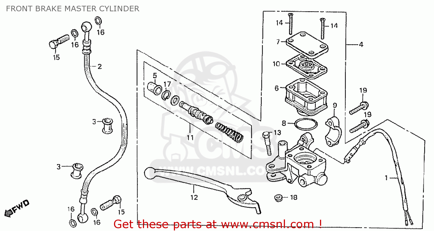 Honda MB50F MB5 1980 (A) EUROPEAN DIRECT SALE FRONT BRAKE MASTER