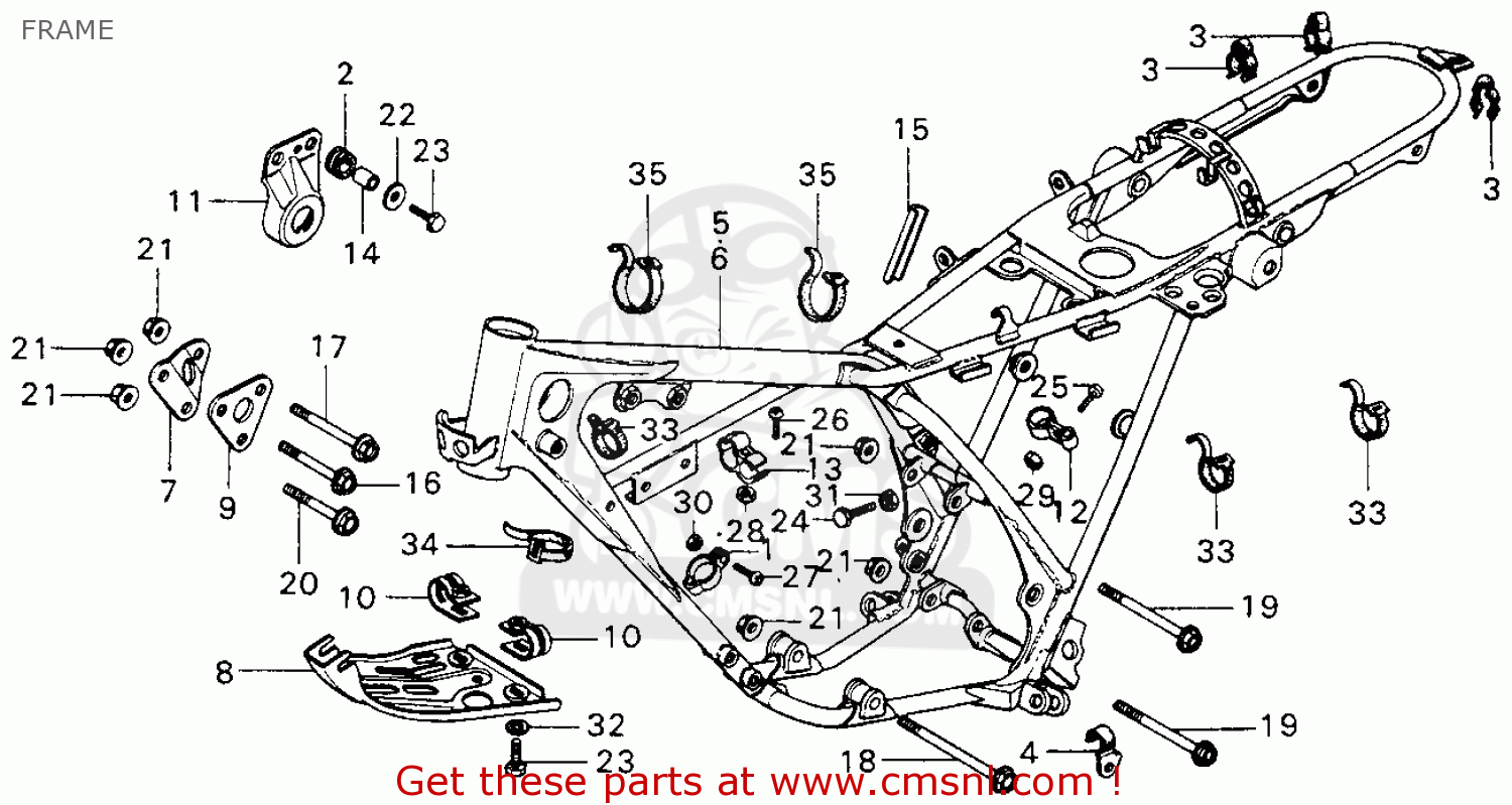 Honda MT125 ELSINORE 1976 USA FRAME - buy FRAME spares online