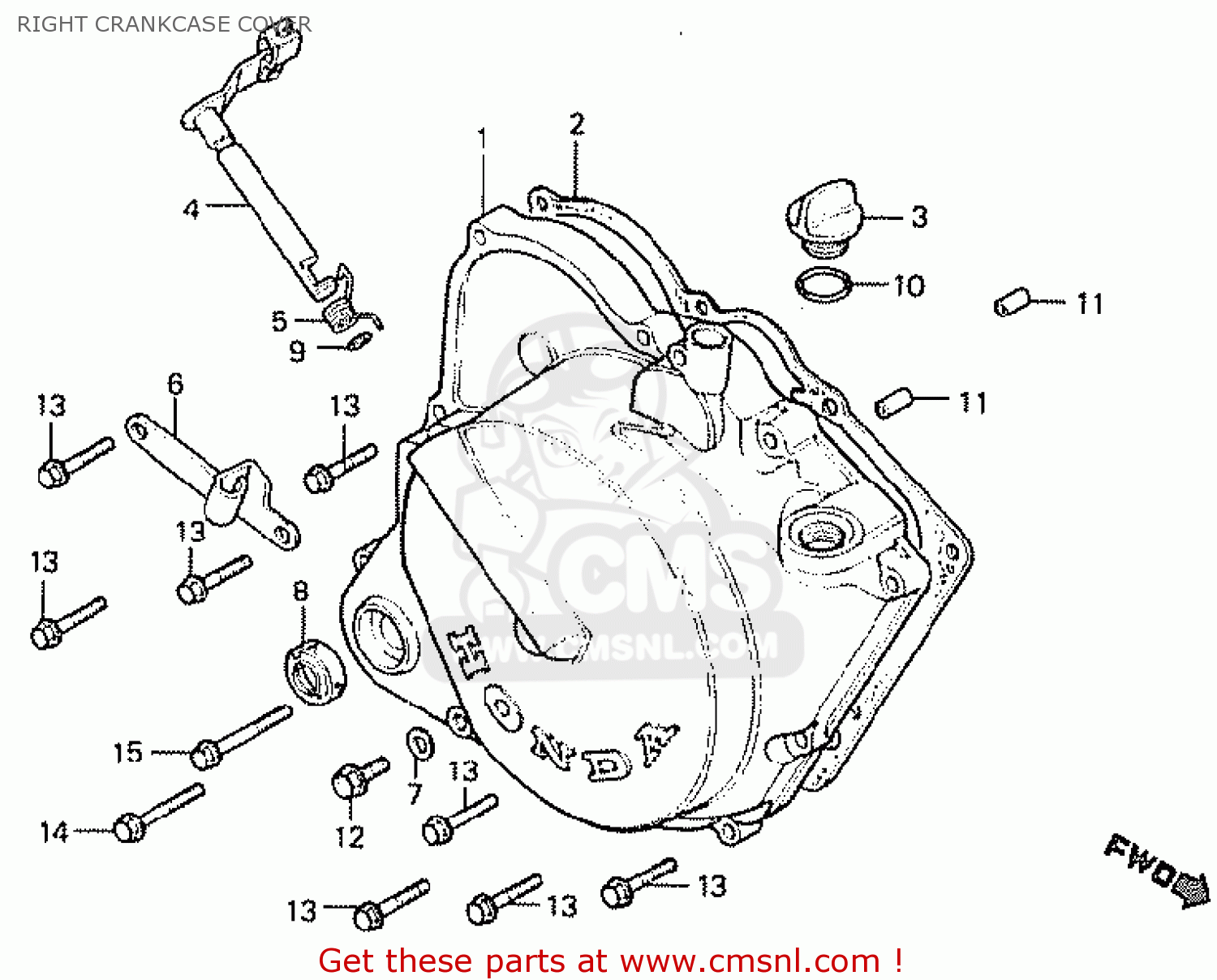 RIGHT CRANKCASE COVER MT50S 1982 (C) NORWAY