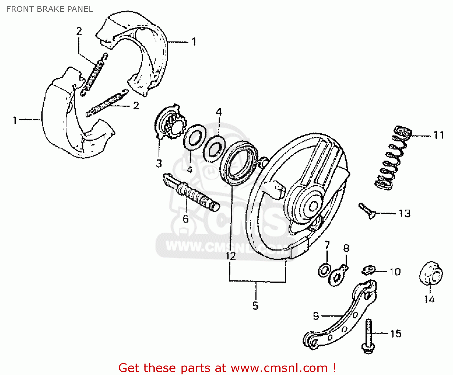 FRONT BRAKE PANEL MT50S 1982 (C) NORWAY