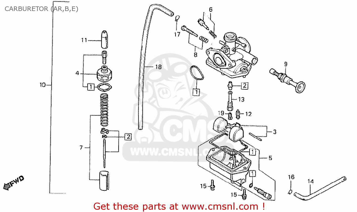 CARBURETOR (AR,B,E) MT50S 1984 (E) ENGLAND