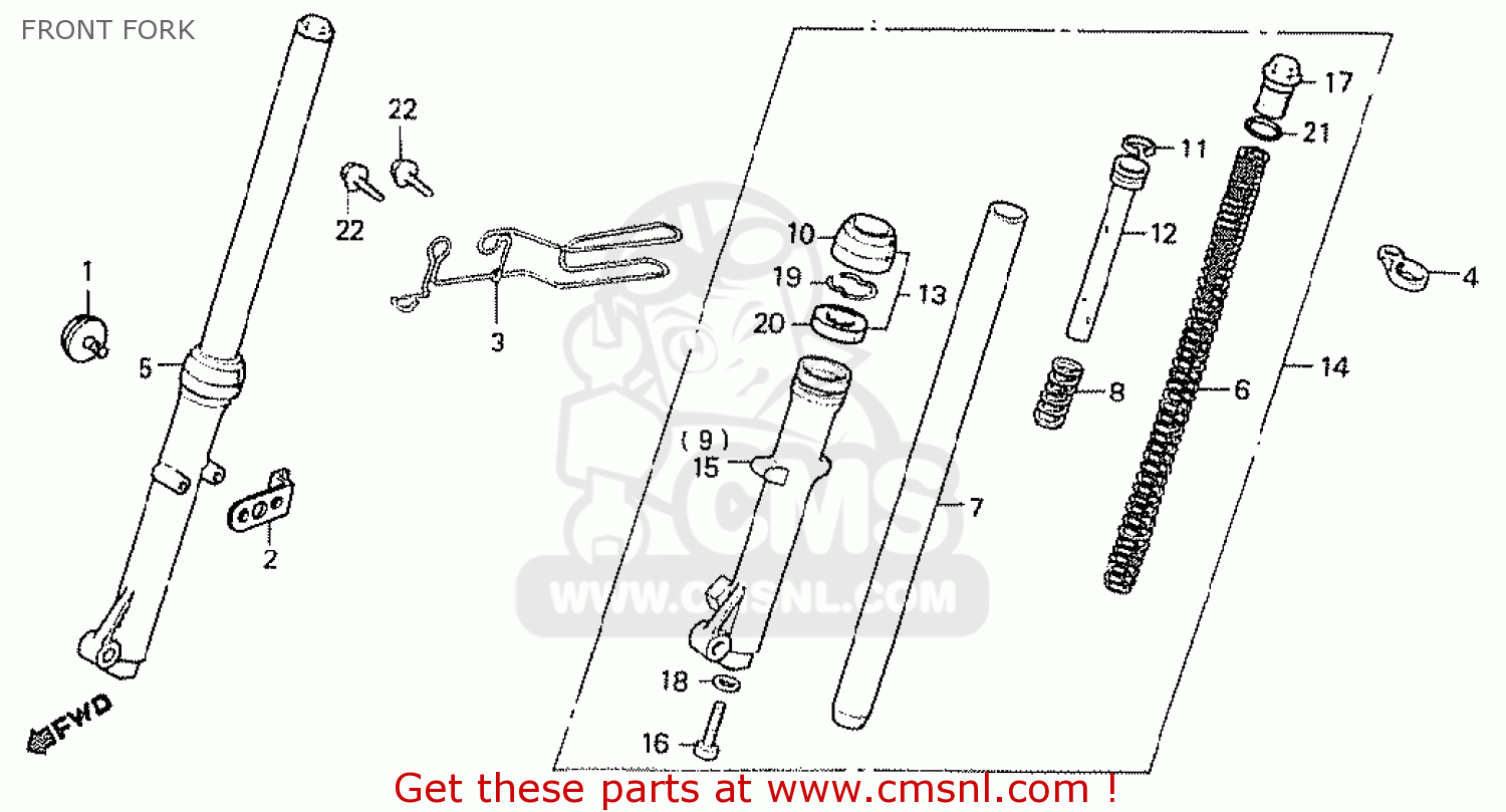 FRONT FORK MT50S 1984 (E) ENGLAND