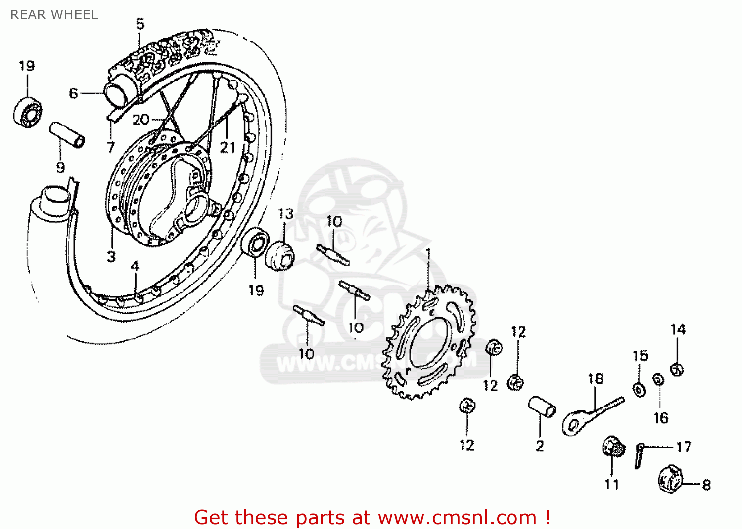 REAR WHEEL MT50S 1984 (E) ENGLAND