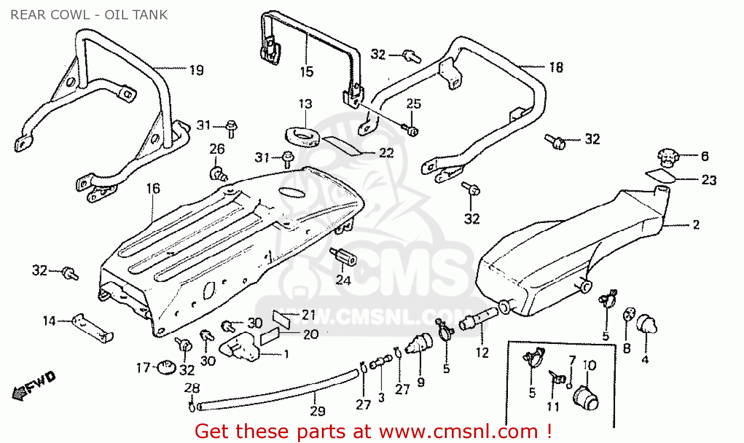 REAR COWL - OIL TANK MT50S 1984 (E) ENGLAND