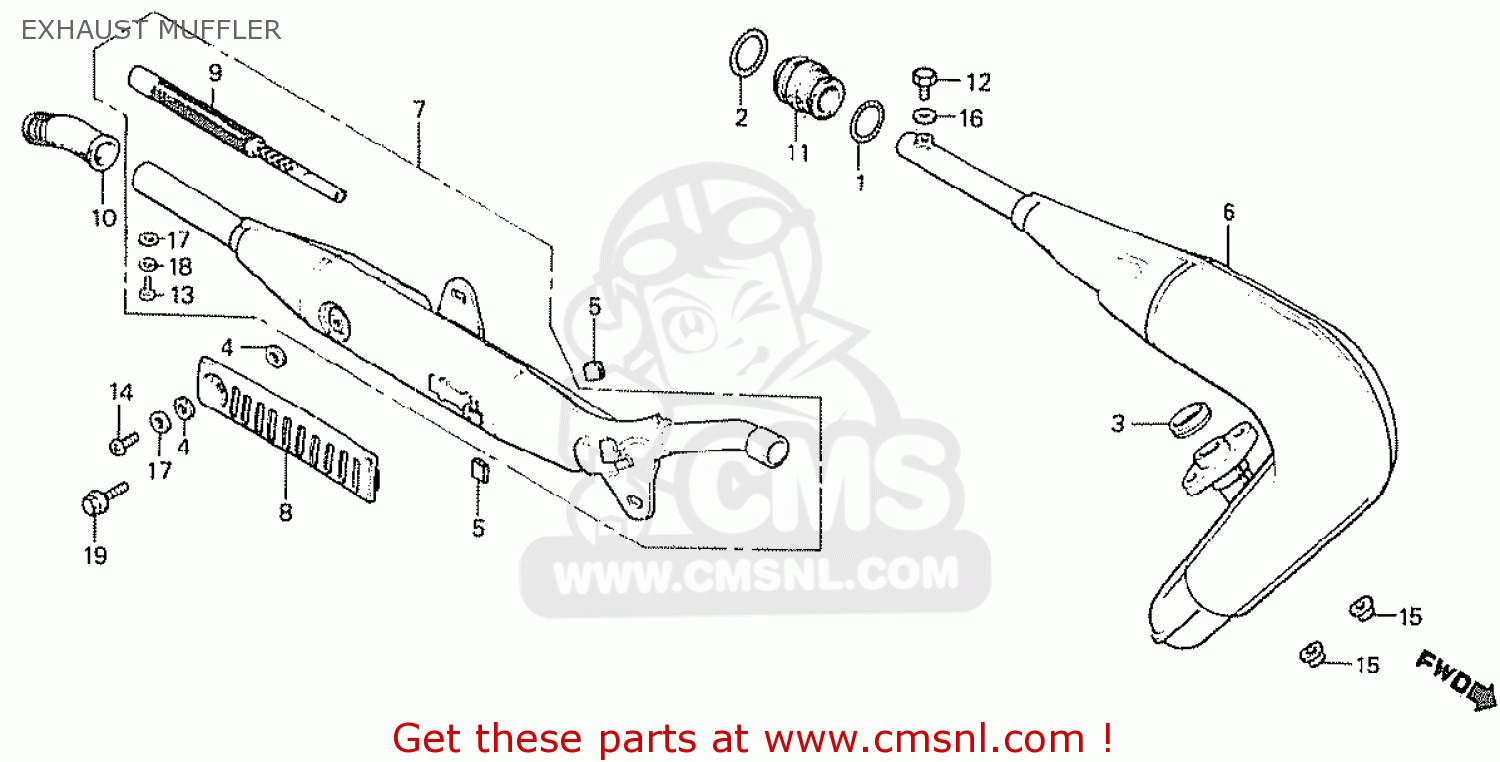 EXHAUST MUFFLER MT50S 1984 (E) ENGLAND