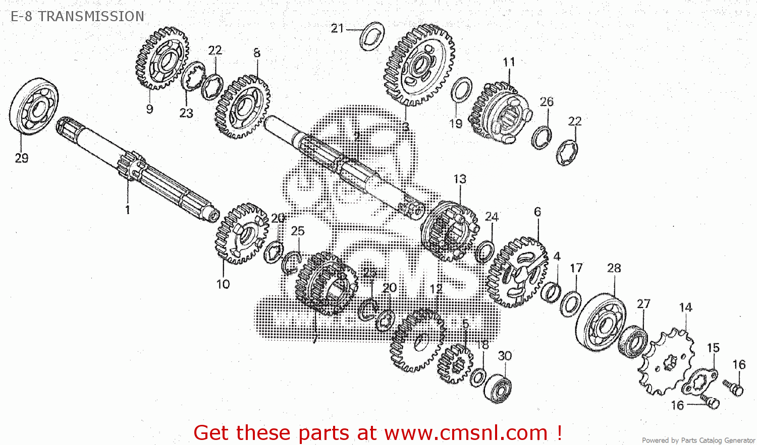 Honda MTX80 1982 (C) E-8 TRANSMISSION - buy E-8 TRANSMISSION 