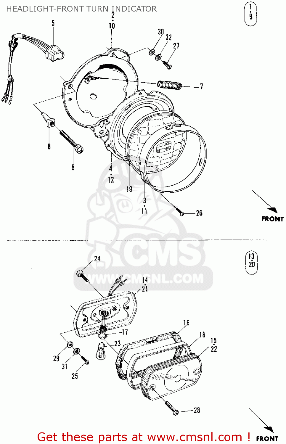 Honda N600 SEDAN 1970 2DR (KA) HEADLIGHT-FRONT TURN ... honda n600 wiring diagram 