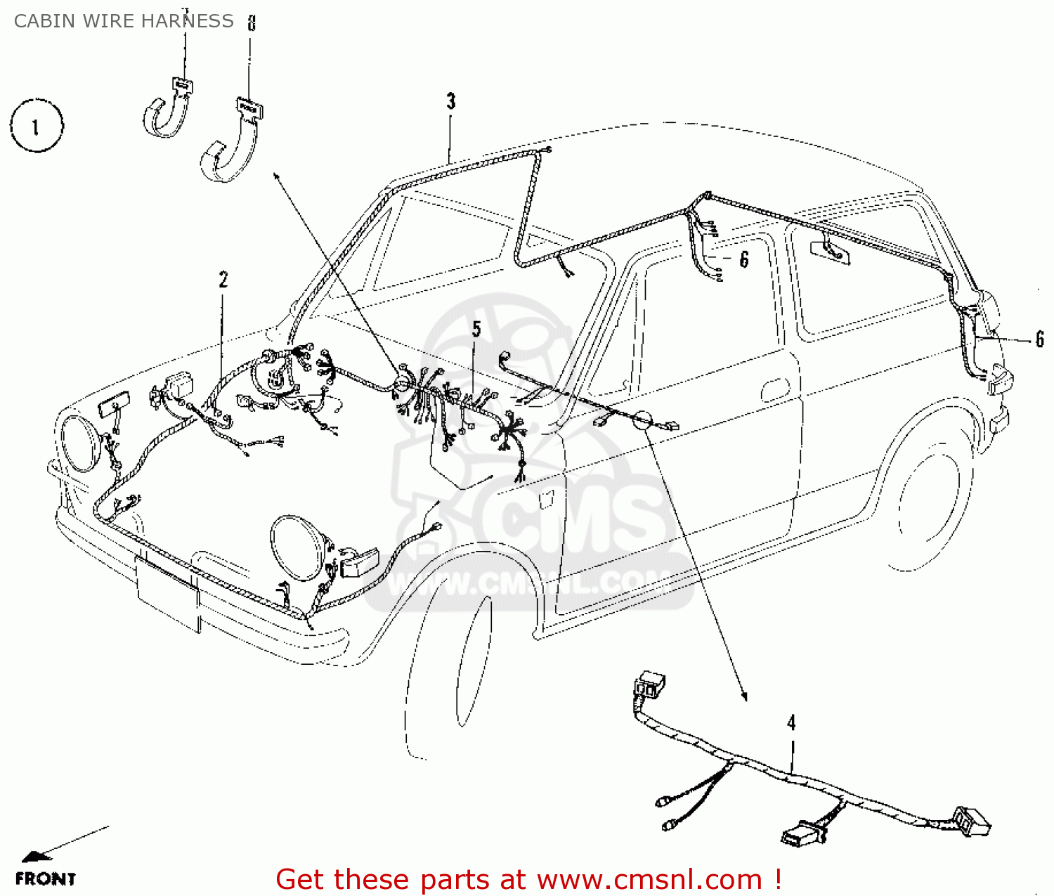 Honda N600 SEDAN 1971 2DR (KA) CABIN WIRE HARNESS - buy CABIN WIRE