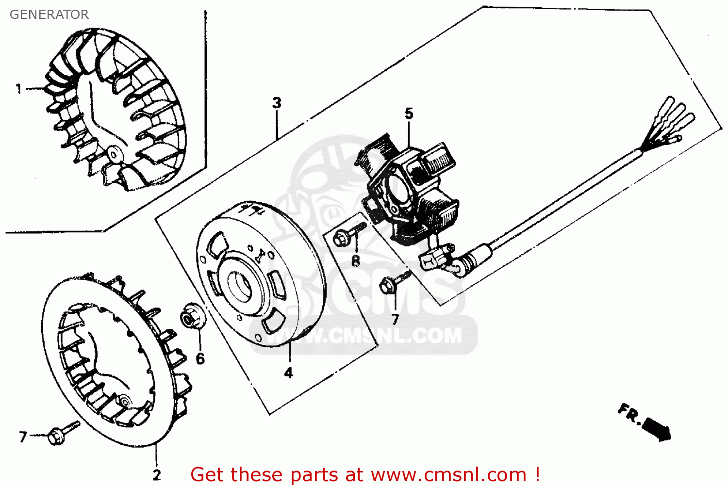 Honda Honda NB50 AERO 50 1987 (H) USA parts lists and schematics