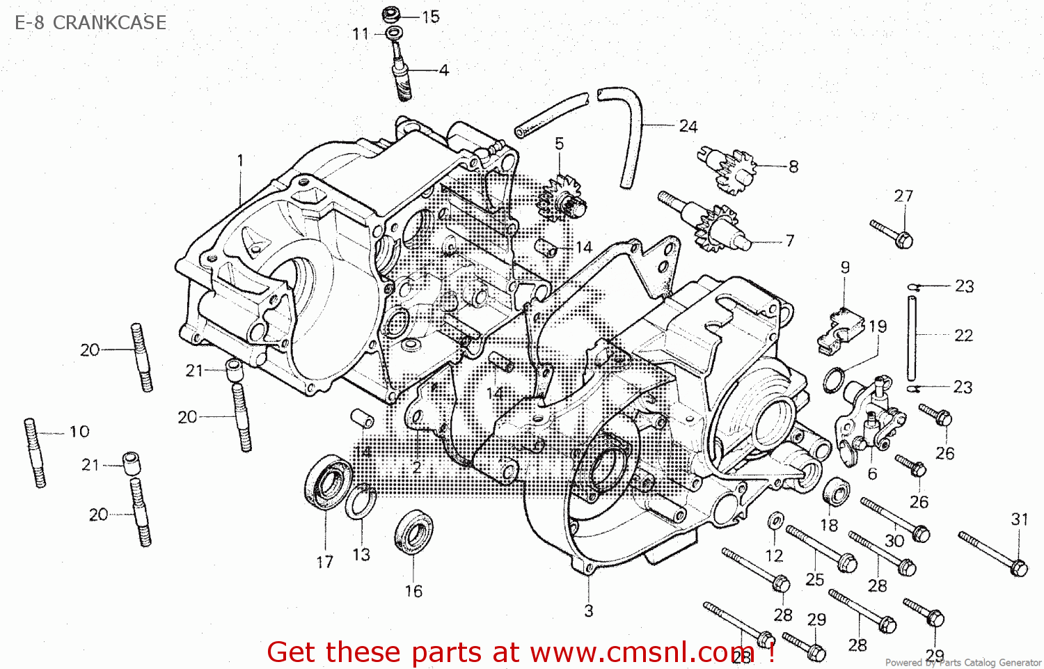 Honda NS125F 1986 (G) E-8 CRANKCASE - buy E-8 CRANKCASE spares online