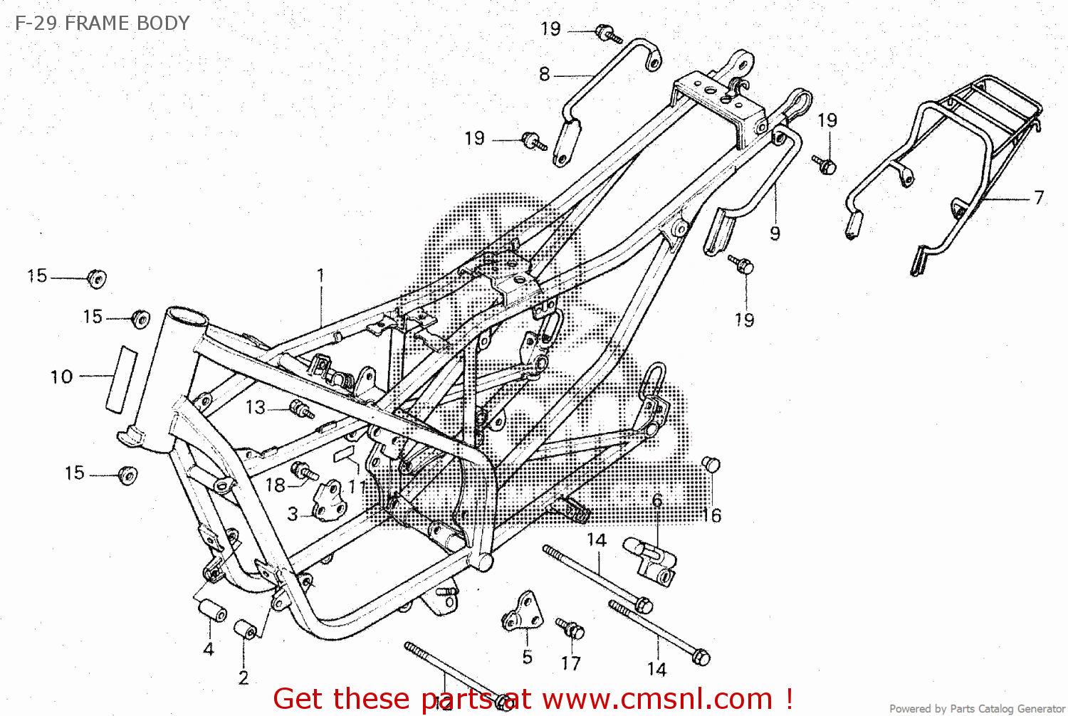 Honda NS125F 1986 (G) F-29 FRAME BODY - buy F-29 FRAME BODY spares online