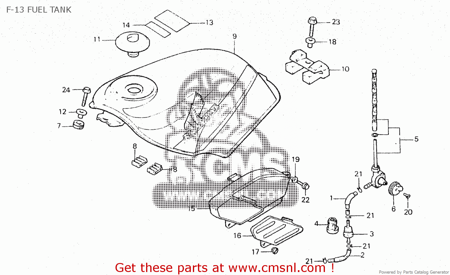 Honda NS125R2 1987 (H) F-13 FUEL TANK - buy F-13 FUEL TANK spares online