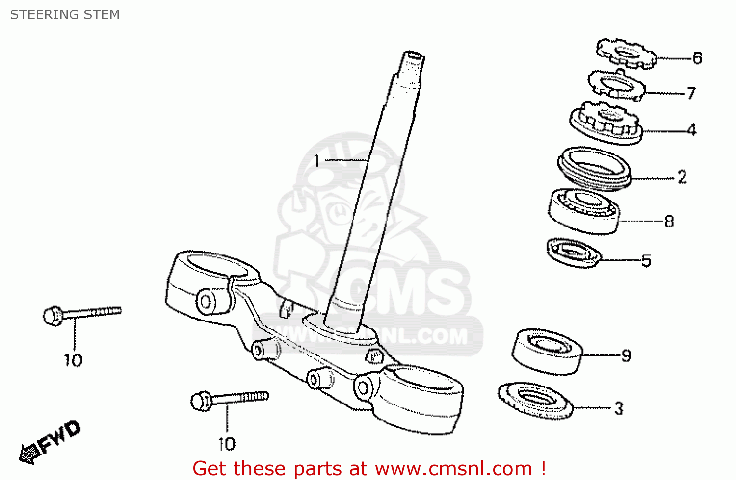STEERING STEM NS400R 1985 (F) GERMANY
