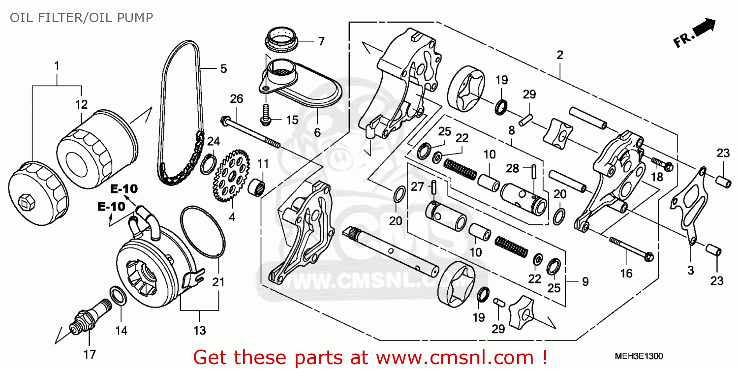 Honda NSA700A 2009 (9) ENGLAND / MKH MME OIL FILTER/OIL PUMP - buy OIL ...