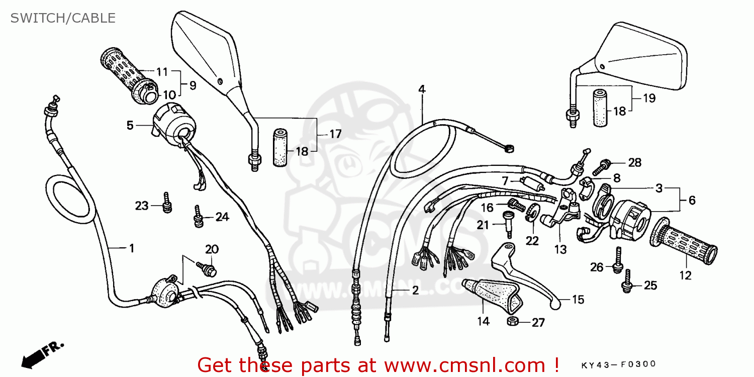 Honda NSR125R 1992 (N) ITALY / KPH SWITCH/CABLE - buy SWITCH/CABLE