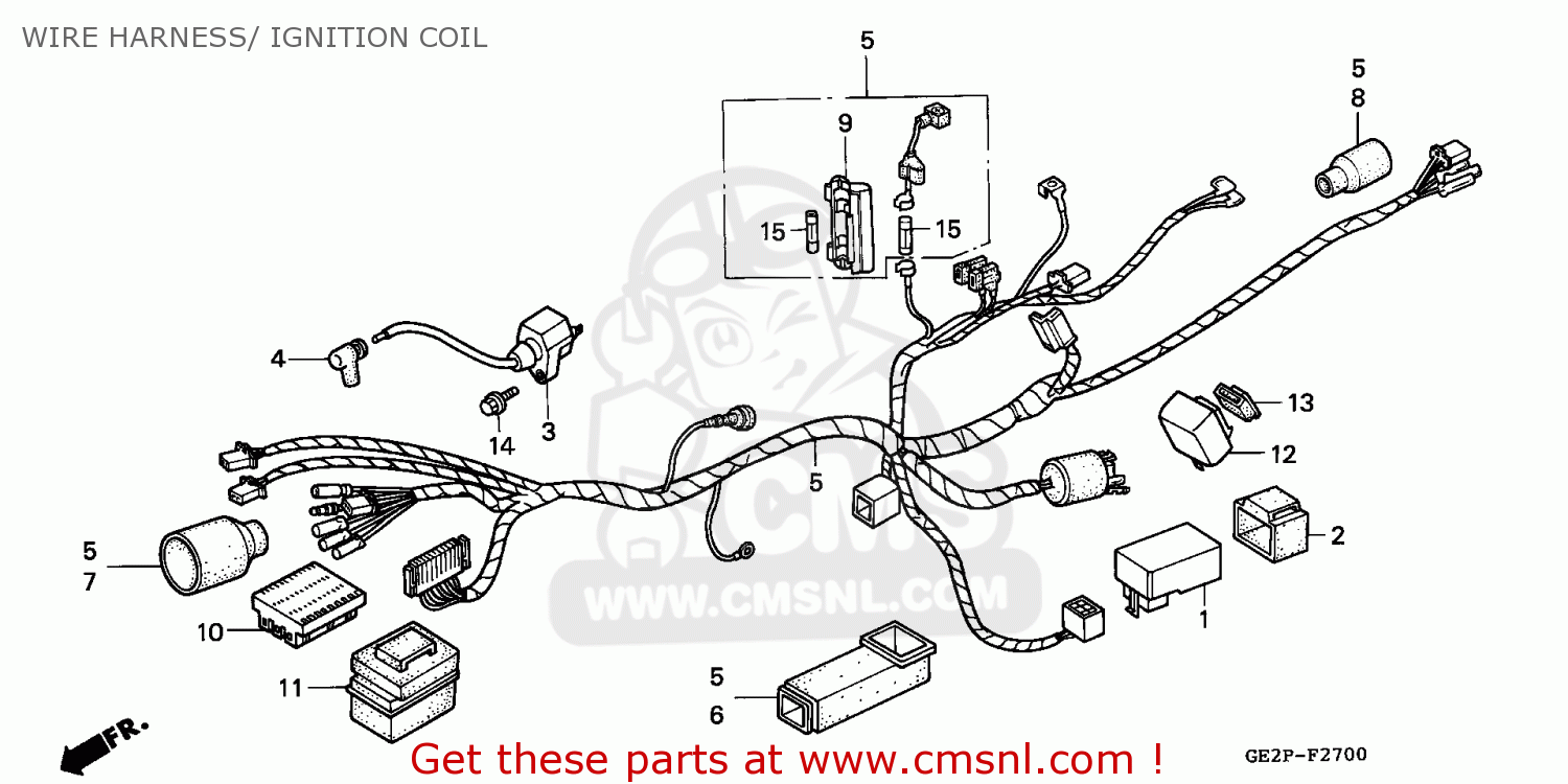 Honda NSR50F 1993 (P) PORTUGAL WIRE HARNESS/ IGNITION COIL ... baja 90cc atv wiring diagram 