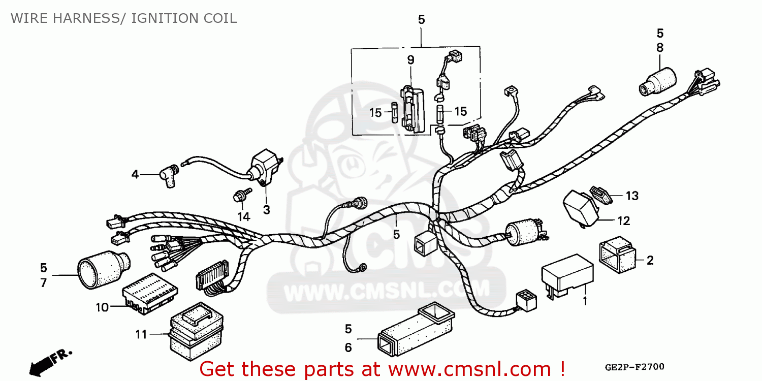 Honda NSR50F 1994 (R) PORTUGAL WIRE HARNESS/ IGNITION COIL ... wire diagram for a 49cc moped 