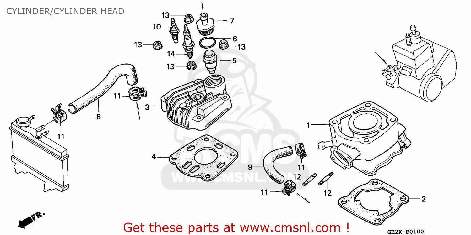 Honda NSR50S 1993 (P) BELGIUM / HOR CYLINDER/CYLINDER HEAD - buy ...