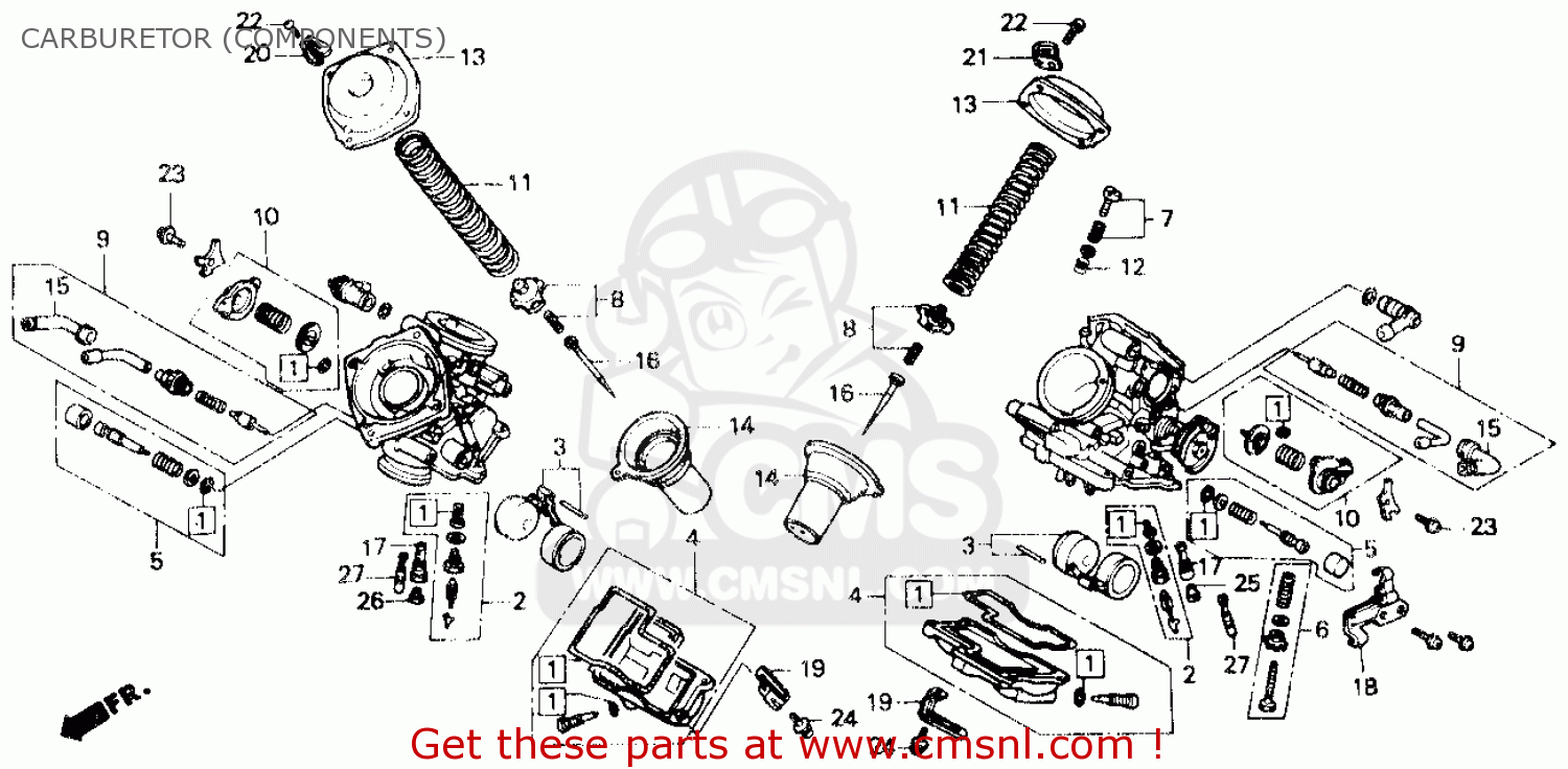 Honda NT650 HAWK GT 1990 (L) USA CALIFORNIA CARBURETOR ... 4x10 wiring diagram 