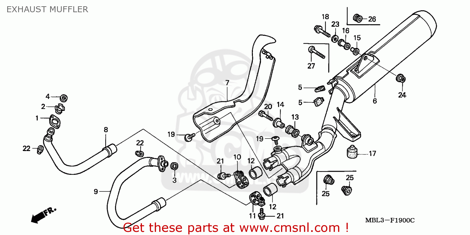 Honda NT650V DEAUVILLE 1999 (X) ENGLAND EXHAUST MUFFLER - Buy EXHAUST ...