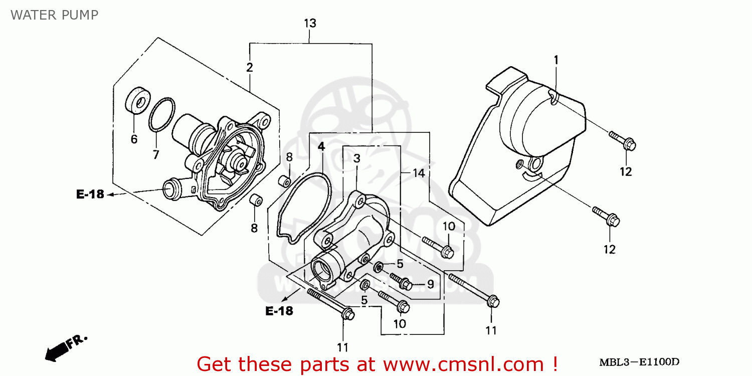Honda NT650V DEAUVILLE 2003 (3) ENGLAND WATER PUMP buy WATER PUMP