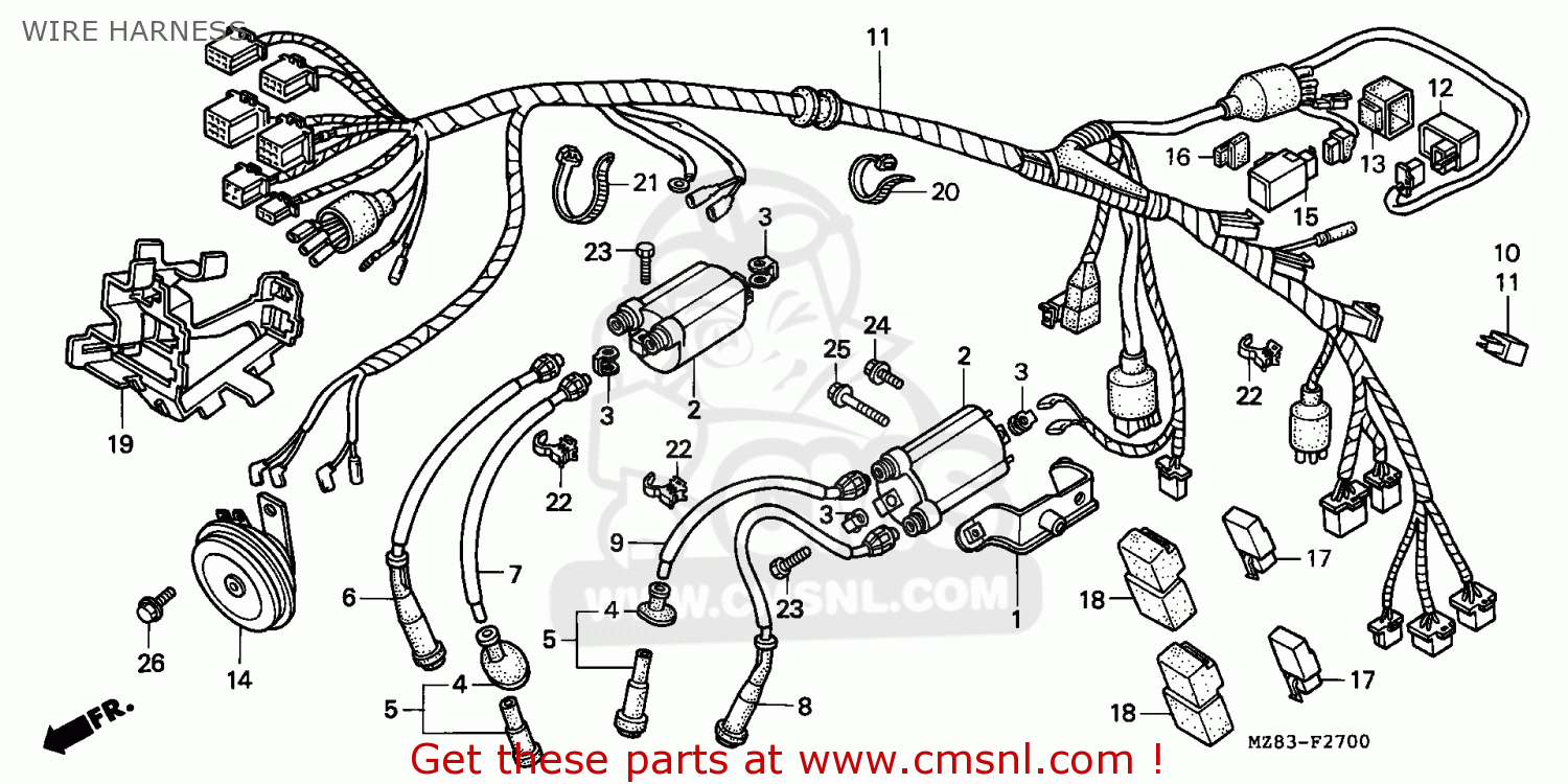 Honda NV400C STEED 1995 (S) SINGAPORE / KPH WIRE HARNESS - buy WIRE HARNESS spares online