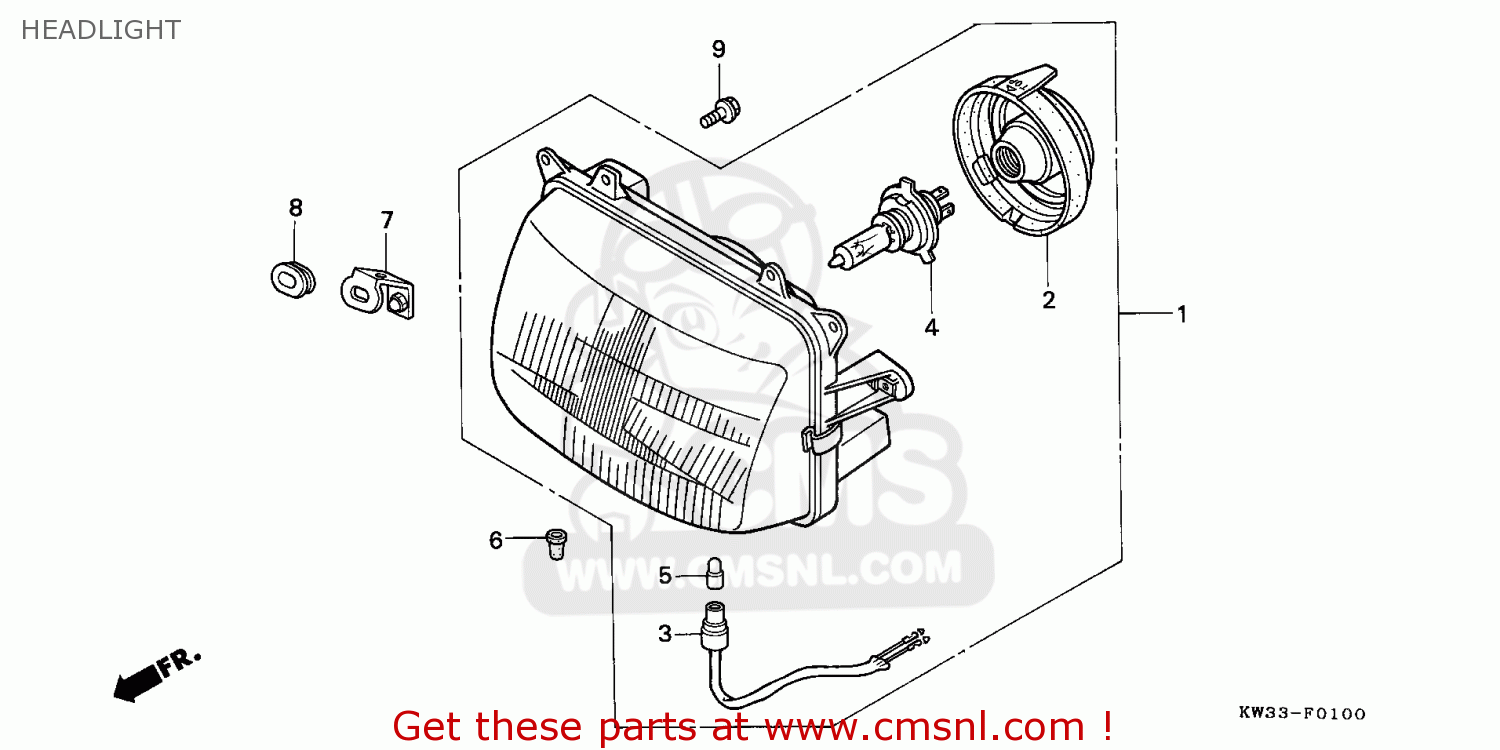 Honda NX2502 DOMINATOR 1993 (P) GERMANY HEADLIGHT - buy HEADLIGHT ...