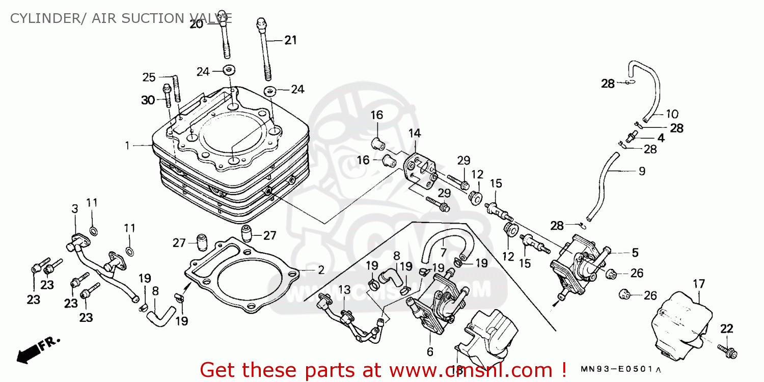 Honda NX500 DOMINATOR 1991 (M) AUSTRIA CYLINDER/ AIR SUCTION VALVE ...