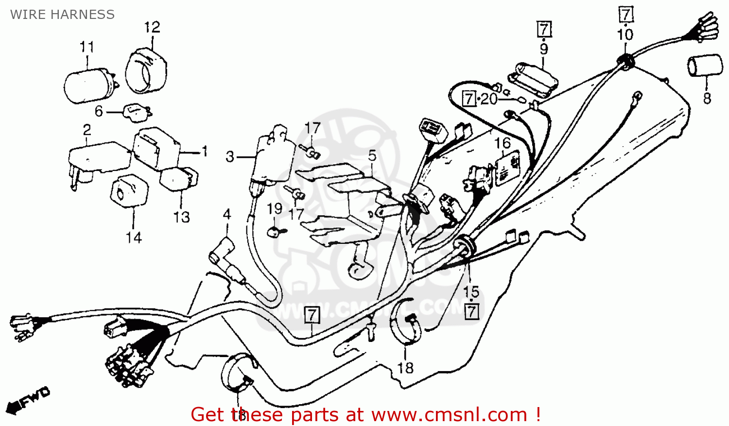 Honda NX50M EXPRESS SR 1981 (B) USA WIRE HARNESS - buy WIRE HARNESS