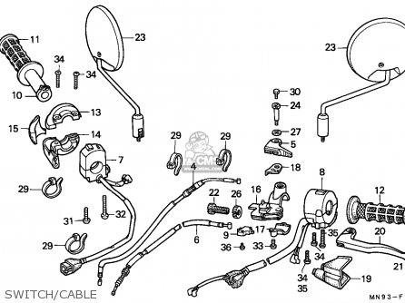 Honda NX650 DOMINATOR 1989 (K) SWITZERLAND parts lists and schematics