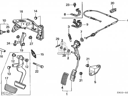 Honda ODYSSEY 1995 (S) 5DR LX 7 SEATS (KA) parts lists and schematics