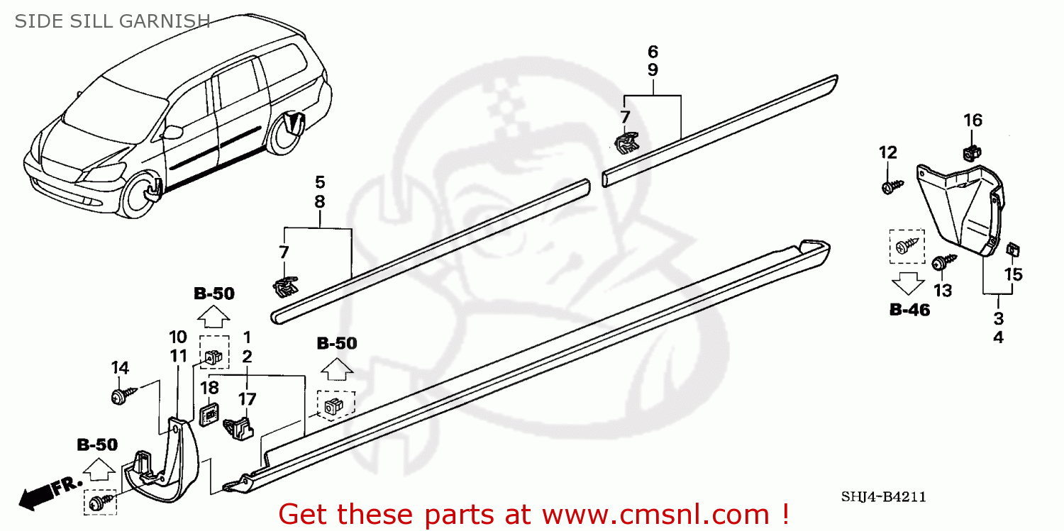 Honda Odyssey 2005 5 5dr Ex Ka Side Sill Garnish Buy