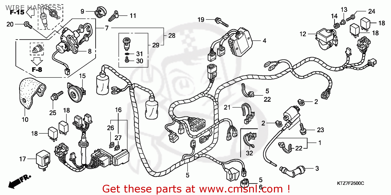 Honda PES125 2008 (8) ENGLAND WIRE HARNESS - buy WIRE HARNESS spares online