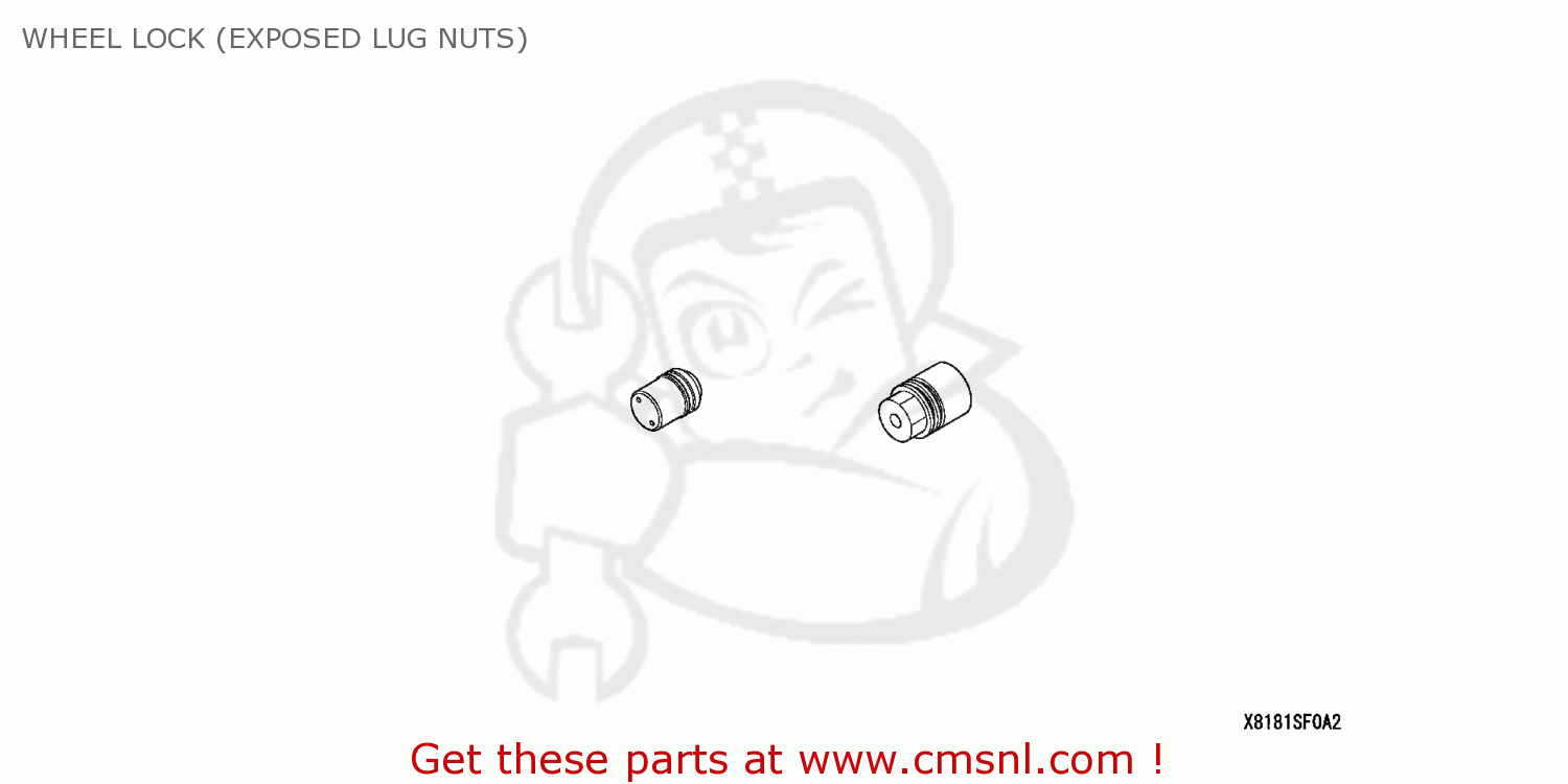 Honda PILOT 2005 (5) 5DR EX (KA) WHEEL LOCK (EXPOSED LUG NUTS) buy