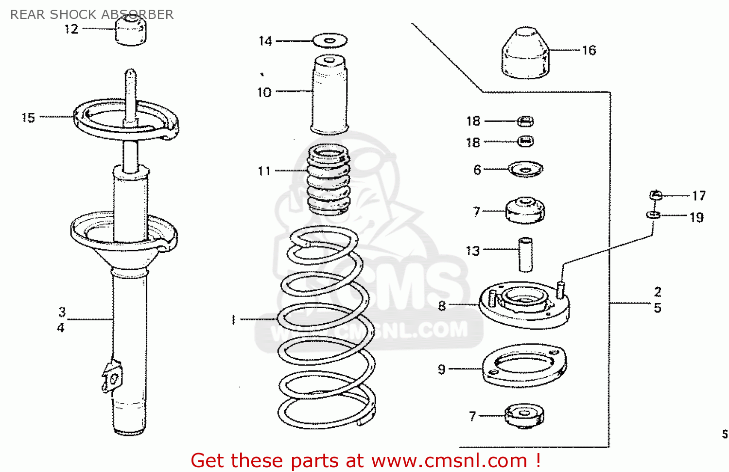 Honda PRELUDE 1979 (Z) 1980 (A) MT GENERAL EXPORT REAR SHOCK ABSORBER ...