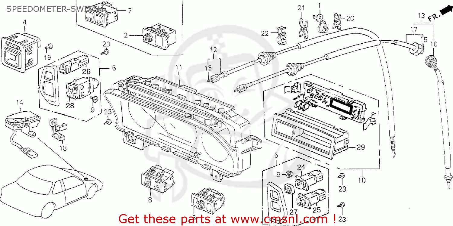 Honda Prelude 19 K 2dr 2 0s Ka Kl Speedometer Switch Buy Speedometer Switch Spares Online