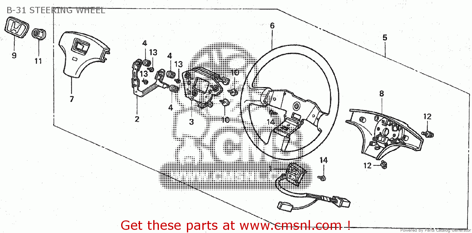 Honda PRELUDE 1991 AT B31 STEERING WHEEL buy B31 STEERING WHEEL