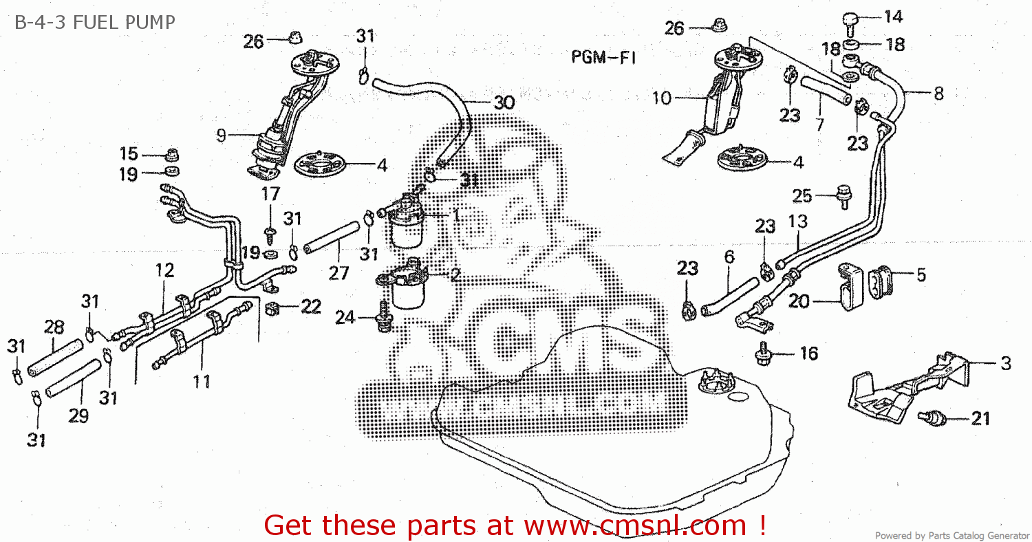 Honda PRELUDE 1991 AT B43 FUEL PUMP buy B43 FUEL PUMP spares online