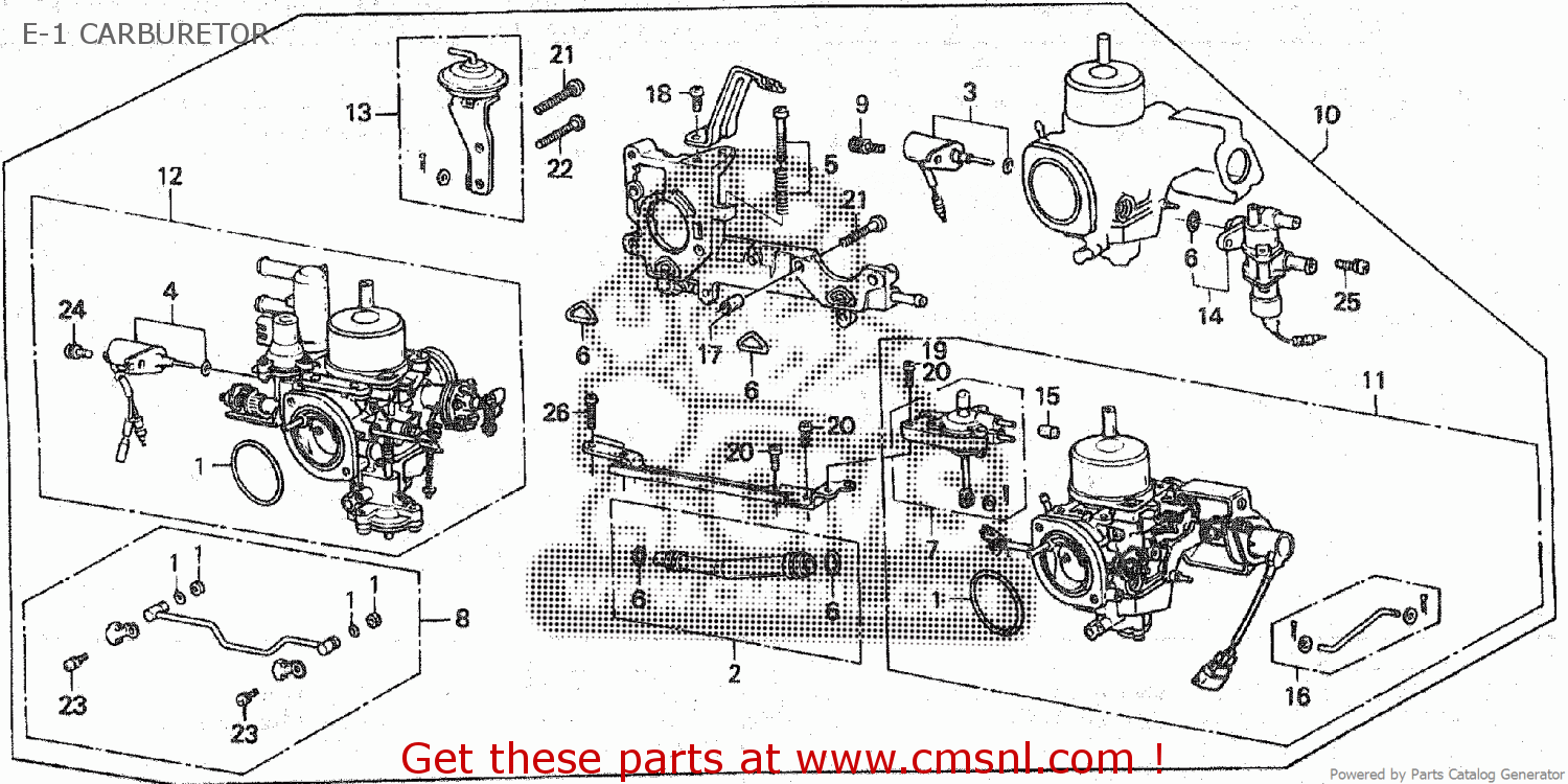 Honda PRELUDE 1991 AT E1 CARBURETOR buy E1 CARBURETOR spares online
